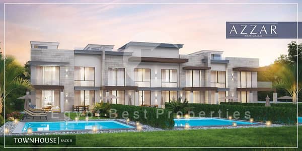 Ready to move Downpayment and installments prime location Town house for sale in Azzar compound New cairo