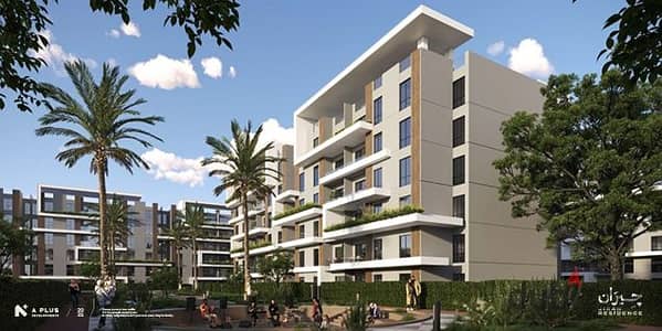 66 sqm apartment for sale at Jiran Compound, Gardens of October, next to Police Club. 12% down payment & first installment after 1 year.