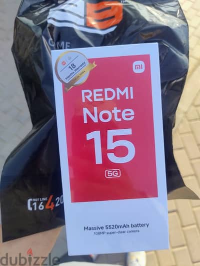 Redmi note 15 5G 12/512  ريدمي نوت 15  5g 12/512  متبرشم بضمان الوكيل