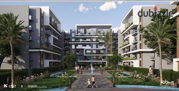 139 sqm garden apartment for sale at Jiran Compound, Gardens of October, next to Police Club. 12% down payment & first installment after 1 year
