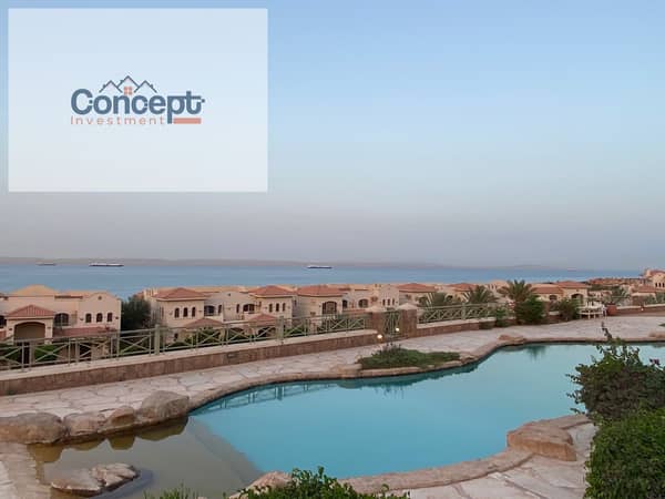 Ground Chalet for Sale in La Vista 6 Ain Sokhna | 150 sqm + 120 sqm Garden | 3BR | Sea & Pool View | 3rd Row
