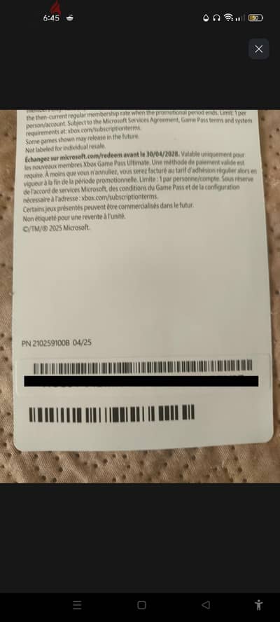 Xbox Gamepass 1 month