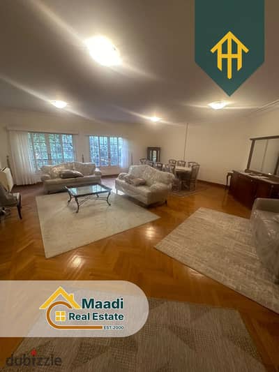 Furnished apartment for rent in Sarayat El Maadi, ultra super lux finishing | modern furniture | one of the most prestigious streets in Maadi