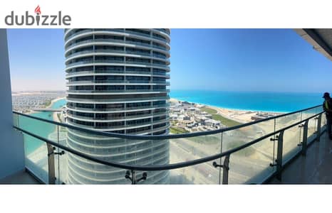 117 sqm chalet located on the 19th floor, offering stunning panoramic views of both the Mediterranean Sea and the lagoon.