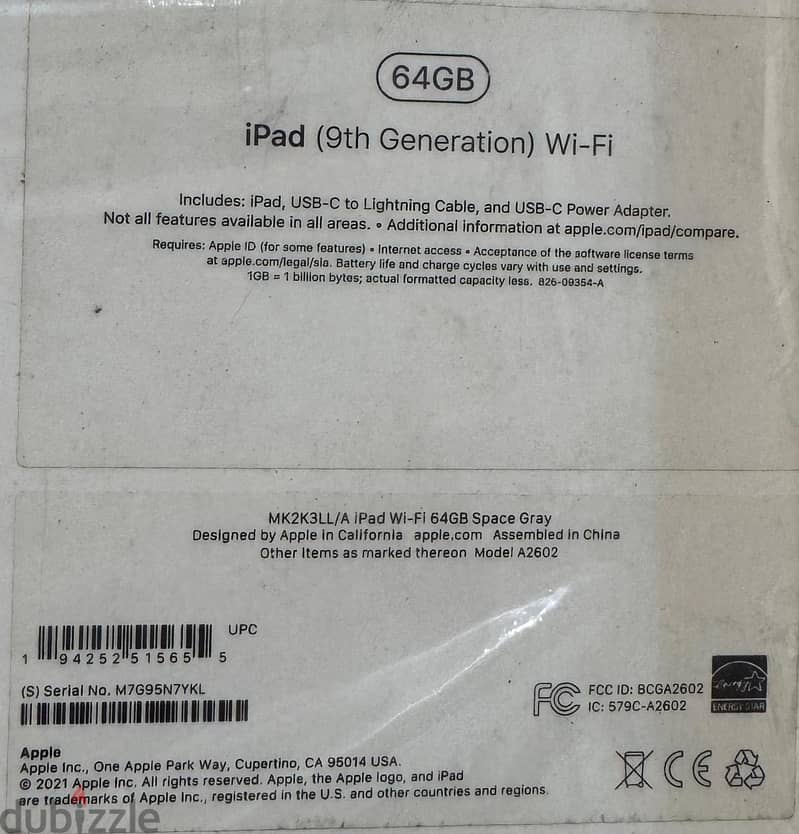 Ipad Apple 9th WiFi 64GB 1