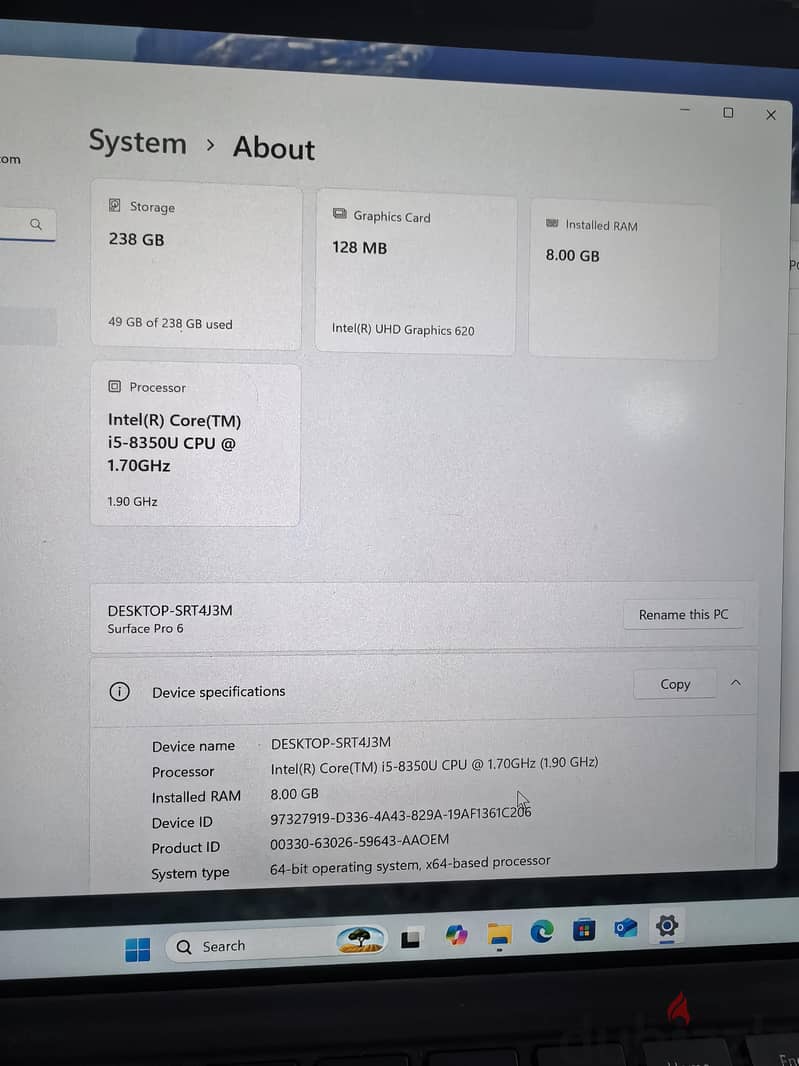 Microsoft surface pro 6 4