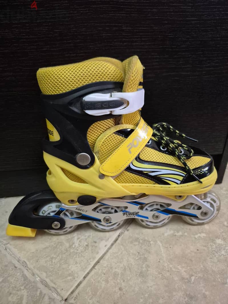 Power Outside Inline Skates | Adjustable | M/34-37| Yellow/Black 2