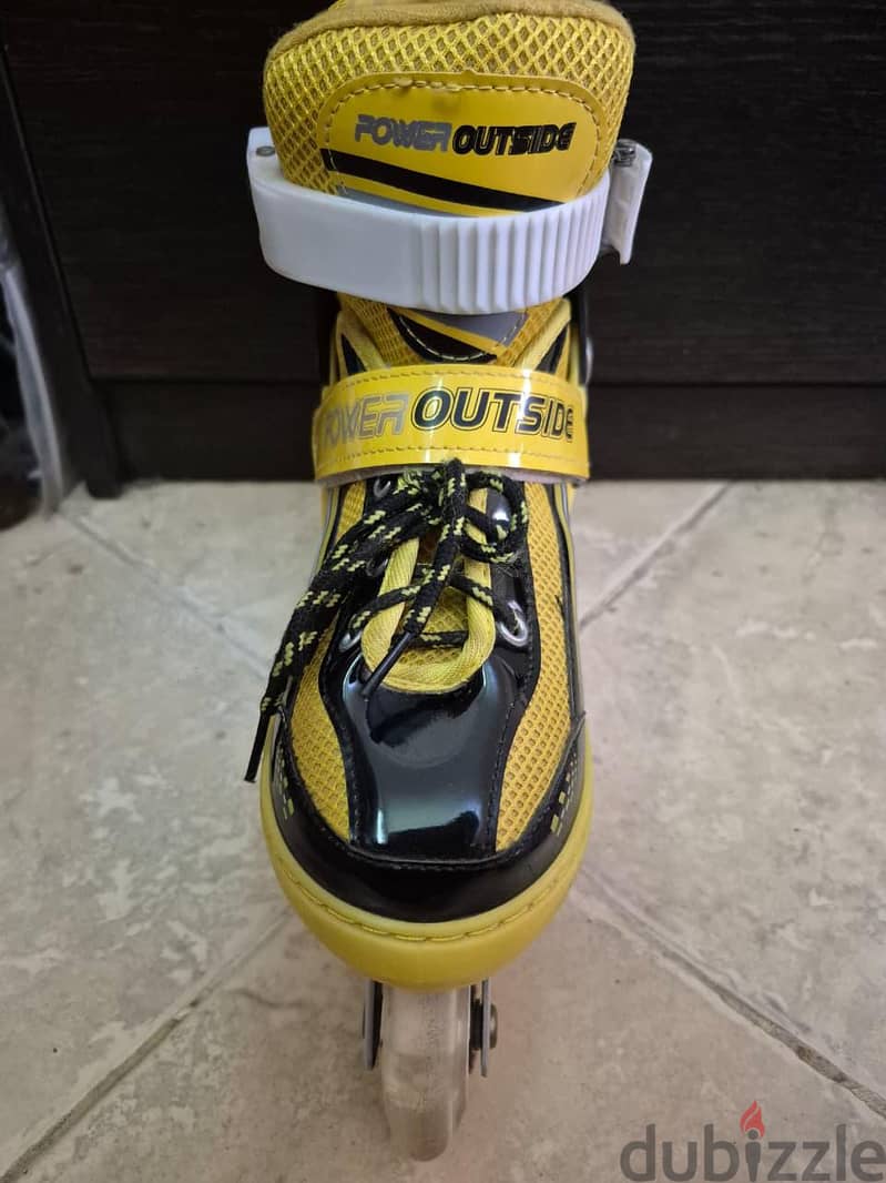 Power Outside Inline Skates | Adjustable | M/34-37| Yellow/Black 3