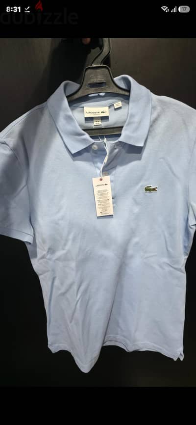 Authentic Lacoste Slim-Fit Piqué Polo Shirt – Light Blue