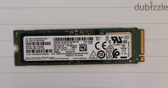 SAMSUNG PCIe NVMe OPAL 256GB SSD MZ-VLB256B