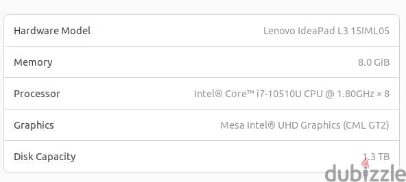 Lenovo Ideapad L3 Core i7 10th Generation 6