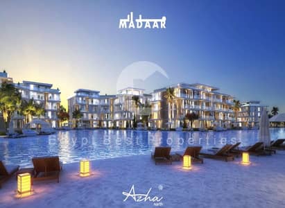 One-bedroom chalet for sale with a direct lagoon view 0% down payment  in azha North Coast