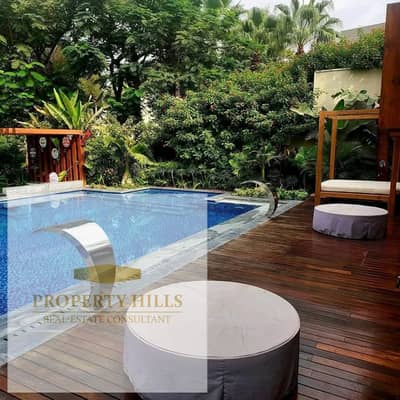 Townhouse Villa Corner with a 78-meter roof, unique landscape view in October, next to Al-Jazira Club and Palm Hills
