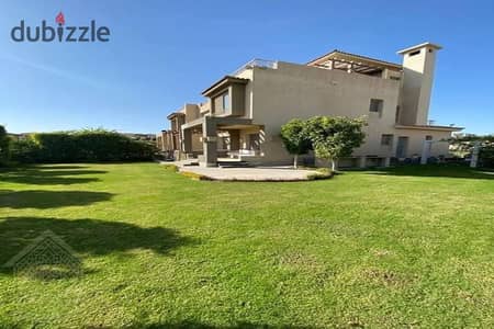 Ready To Move Standalone villa overlooking a green space in The Crown Palm Hills near Golf Views , New Giza , Swan Lake