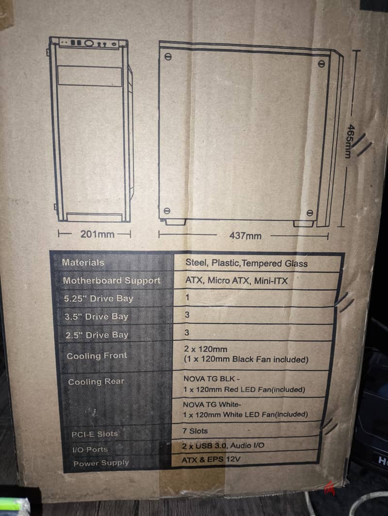 كيسة case bitfinix nova tg white 8