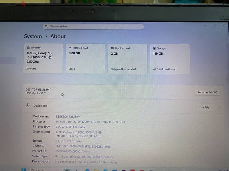 hp probook 450 g1 3
