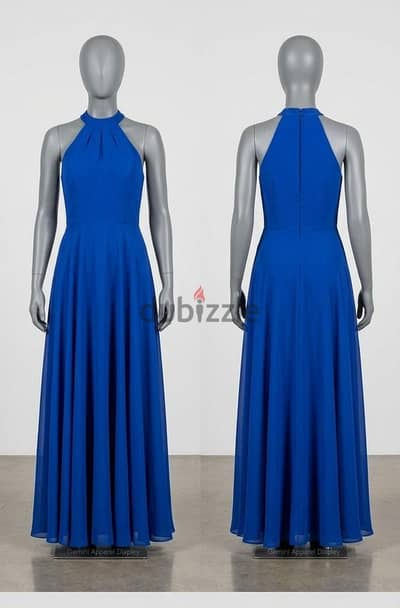 فستان سواريه أزرق أنيق (ماكسي) - Blue Evening Dress