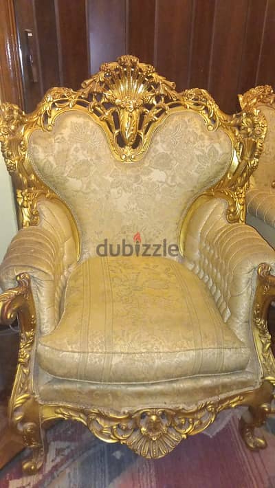 صالون مدهب خشب زان أحمر فاخر مستعمل