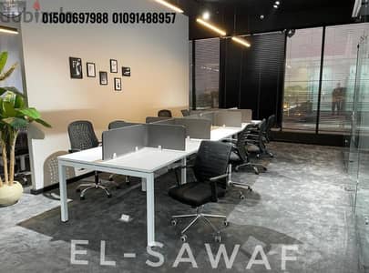 خلية عمل- ورك ستيشن خشب mdfاسباني- اثاث مكتبي- work station-partiton