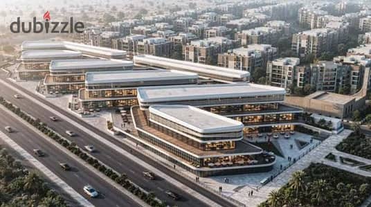 محل F&B مميز جداً 62م + Outdoor 24م فيو بلازا في Seven Complex حدائق أكتوبر - مقدم 10% وتقسيط 7 سنين