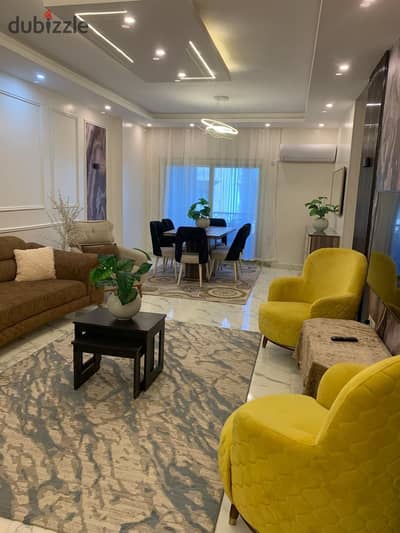 Brand new luxury hotel-furnished apartment for rent in El Andalus Villas, adjacent to South 90th Street, Mivida Compound, and AUC in New Cairo!