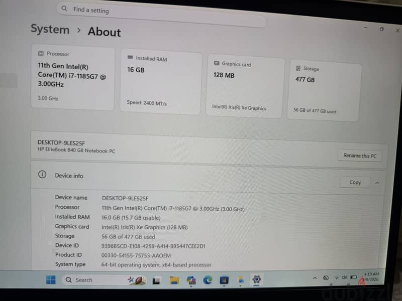 Hp elitebook 840 g8 2