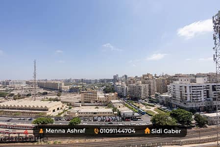 Unobstructed open views over two streets, overlooking Smouha Club Modern building