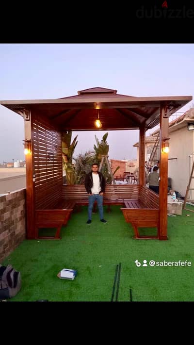 برجولات خشب برجولة خشب طبيعي دهان ضد الشمس خصم خاص لعملاء دوبيزل للبيع