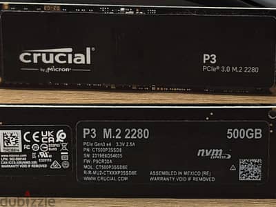 هارد NVMe Crucial 500 GB أصلي خلع لابتوب هيلث 95%
