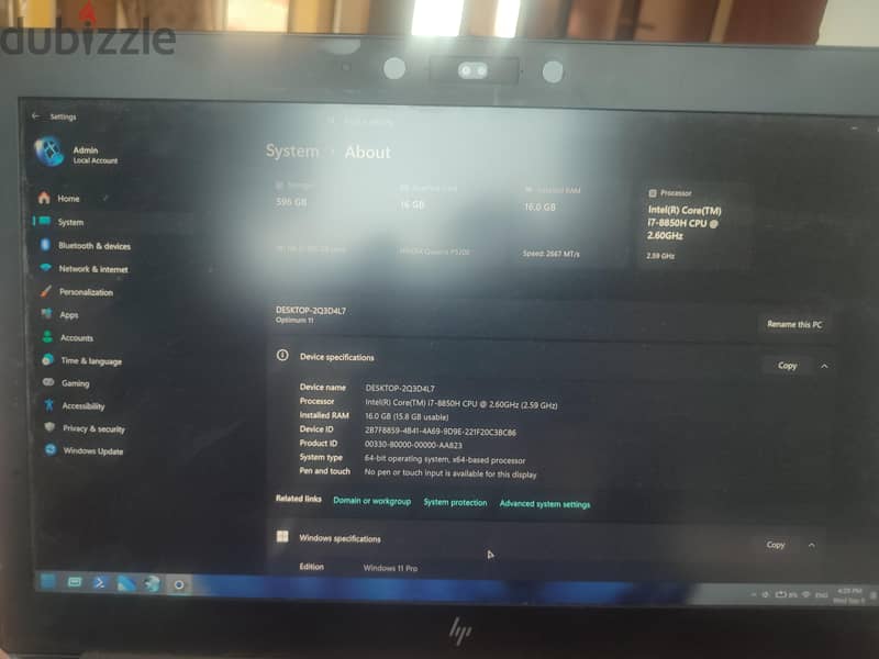 لاب توب hp zbook 17 g5 7