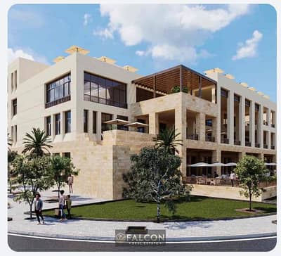 For sale, an office in the city center, in front of the wall of the eye canal, in compound Al-Fustat Arabesque. . In front of Hospital 57, an extension to the Nile Corniche, Old Cairo.