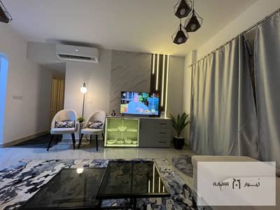 96 sqm furnished apartment for rent in Madinaty, B15, featuring premium hotel-style furniture.