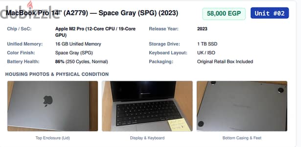 MacBook Pro 14" (A2779) — Space Gray (SPG) (2023)