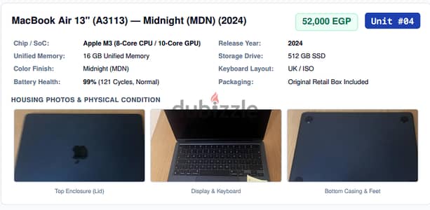MacBook Air 13" (A3113) — Midnight (MDN) (2024)