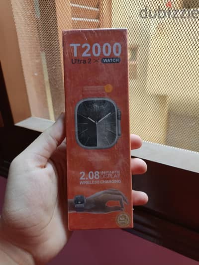 ساعة ذكية t2000 بشاشة عرض الترا 2.08-49 ملم اتصال بلوتوث لاسلكي (اسود)