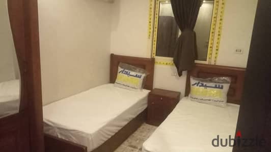 Furnished studio for rent in October, second neighborhood, inclusive of water, steps to the parking lot, Al-Hosari, and the university.