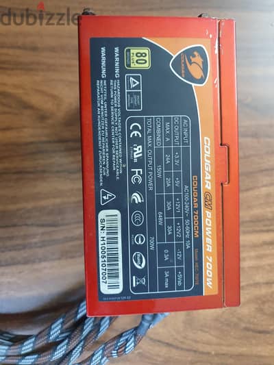 Power Supply Cougar 700w With Extra outputs 3A