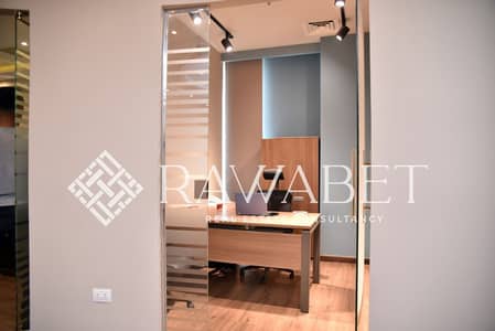 Furnished Office for Rent 220m  El Guezira Plaza | Sheikh Zayed Directly on the Main Axis Immediate Delivery Fully Furnished  Ultra Super Lux with A/C