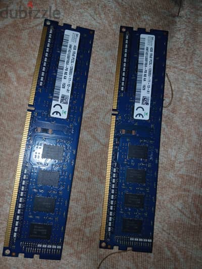 رامات ديسكتوب SK Hynix سعة 8 جيجا (قطعتين × 4 جيجا) DDR3L بحالة ممتازة