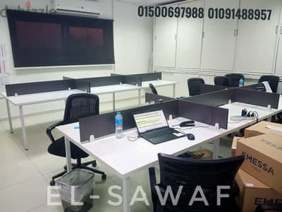 خلية عمل-ورك ستيشن خشب mdfاسباني-مكتب موظفين- work station- partiton