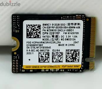 SSD M. 2 NVMe 512GB Toshiba Kioxia XG6 فائق السرعة - أصلي هيليث 100%