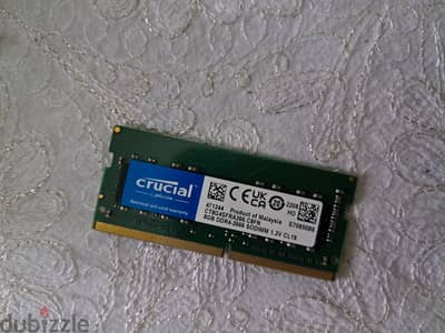 رام لابتوب  8gb ddr4 3200mhz crucial