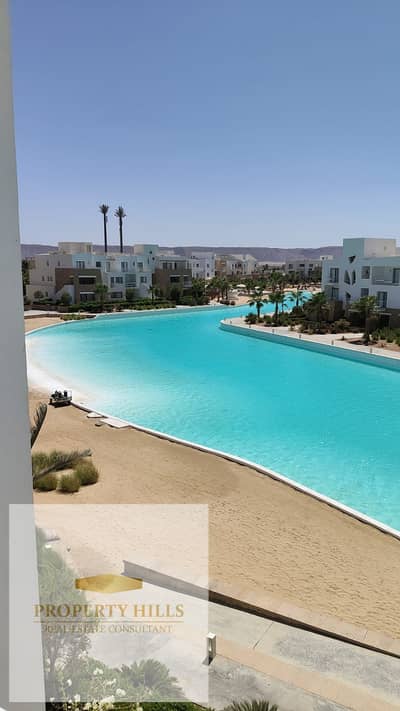 Finished garden chalet with ACs in Gouna, panoramic sea view by Hassan Allam, next to Gouna Golf Club.