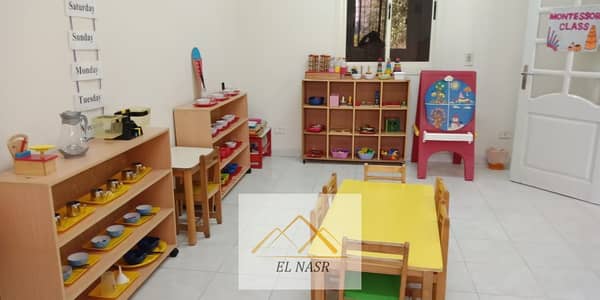 For a nursery or an administrative office, 300m ground floor with a private entrance for rent in Nasr City, extending Mustafa Al-Nahhas near Al-Manhal, Al-Tawheed, and Al-Noor, area nine.