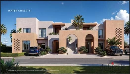 Chalet for sale – fully finished with air conditioning and a lagoon view in OGAMI by Sodic, North Coast, next to La Vista Ras El Hekma.