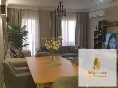 Fully furnished apartment for rent with high-end (super-lux) finishing in Dar Misr Al-Qaranful, Fifth Settlement; features an open view facing the str