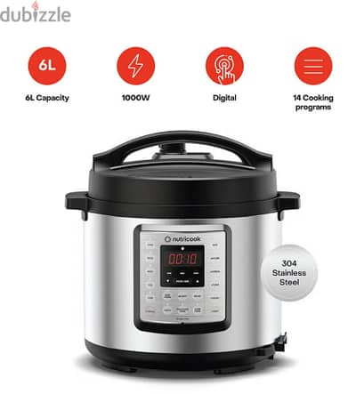 nutricook Electric Pressure Cooker, حلة ضغط بالكهرباء نيوتريكوك جديدة