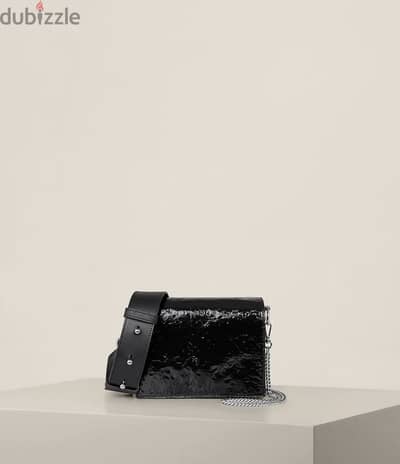 ALL SAINTS Zep Patent Leather Crossbofy Bag