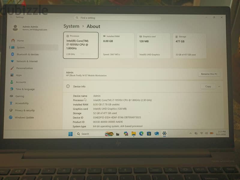 HP Zbook firefly 14 g7 5
