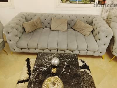Luxury capitone sofas 3 seats + 2 seats